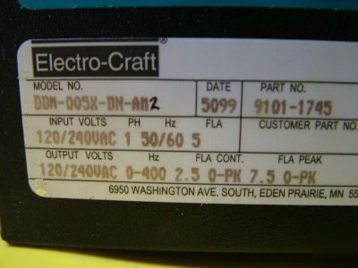 Electro-craft bru-series servo drive ddm-005X-dn-AM2