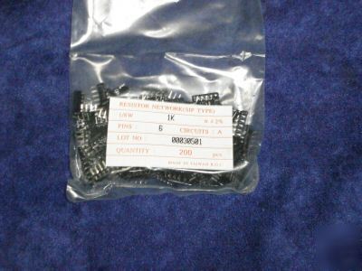 New 200 resistor network 6 pin resistors 1/8W 1K ohm