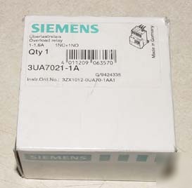 New siemens motor starter overload 3UA7021-1A 