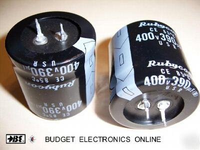 Rubycon 390UF 400V radial snap-in capacitor ( 2-pack )