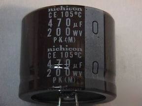 6 nichicon 470UF 200WV pkm electrolytic cap.