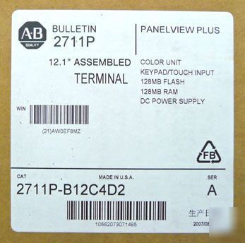 New factory seal allen bradley 2711P-B12C4D2 2711PB12C4