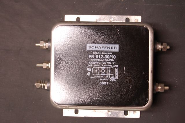 Schaffner FN612 ac line filterr 120-250V, 50-60HZ, 30A